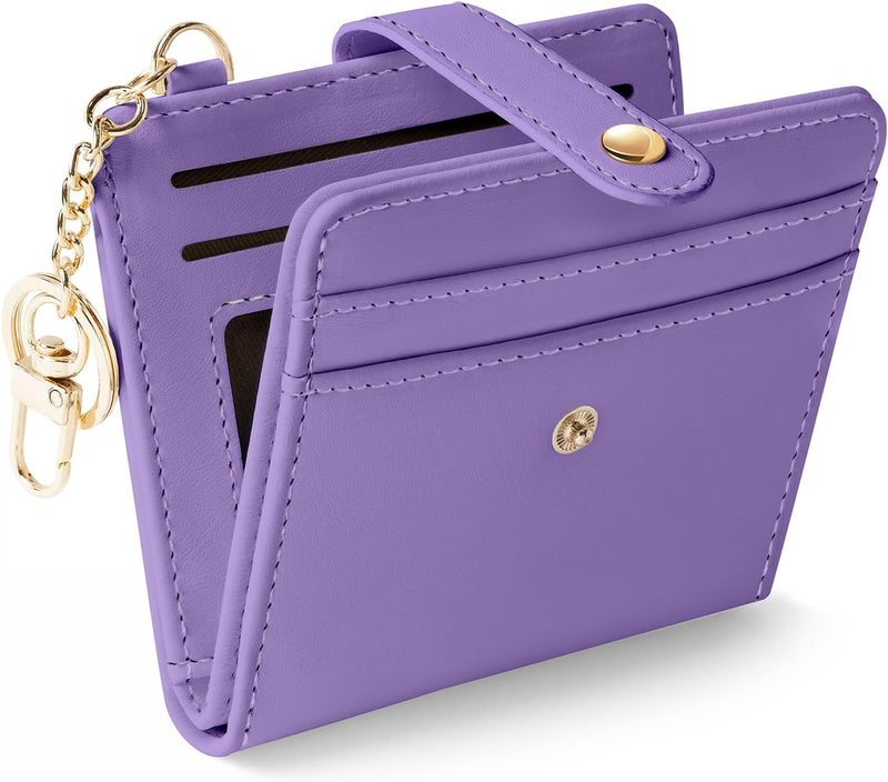 Jogjam Purple Rfid Ladies Wallet, Small Slim Thin Compact Credit Card Women Wallet, PU Leather Bifold Cash Zipper Coin Pocket ID Window for Female - Image 1